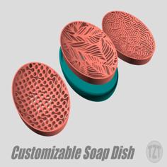 Customizable Soap Dish With Decorative Inserts 3D Printer Model