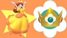 Princess Daisy Crown And Earrings 3D Printer Model