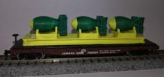 N-Scale Atom Bomb Flatcar Load 3D Printer Model