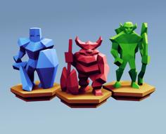 Low Poly Fantasy Tabletop – Alliance Base Units 3D Printer Model