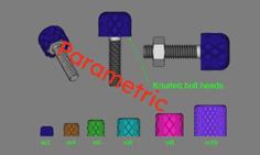 Parametric Knurled Bolt Heads 3D Printer Model