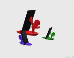 Kicking Phone Holder 3D Printer Model