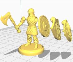 Multipose_Town_Guard_(Based_with_Axe_and_Shields) 3D Printer Model