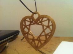 Heart Diamond Pendant 3D Printer Model