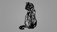 Low Poly Cat Wall Decoration 3D Printer Model