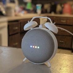 Retro Alarm Clock Stand For The Google Home Mini 3D Printer Model