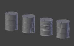 Battered Oil Barrels 3D Printer Model