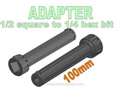 Adapter 1/2 Square To 1/4 Hex Bit 100mm 3D Printer Model