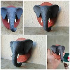 Elephant Head Wall Decoration 3D Printer Model