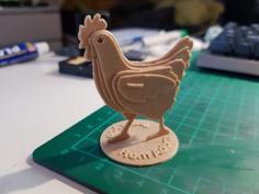 Chicken Flat Pack Puzzle 3D Printer Model