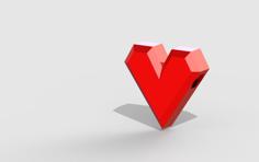 Low-poly Heart Bead 3D Printer Model