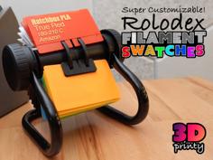 Rolodex Compatible Filament Swatches (Customizable) 3D Printer Model