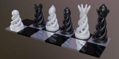 Double Spiral Chess Set 3D Printer Model