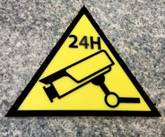 Camera, Video, Surveillance Warning Sign 3D Printer Model