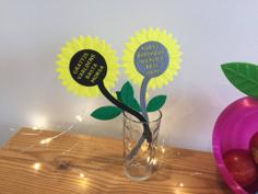 Sunflower “World’s Best Mom/Dad” + Happy Birthday (English And Swedish) 3D Printer Model