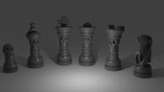 Skull Chess Set 3D Printer Model