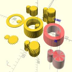 Satisfying Gears(Involute Gear Pair Generator) 3D Printer Model