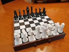 Portable Chess Board With Pieces 3D Printer Model