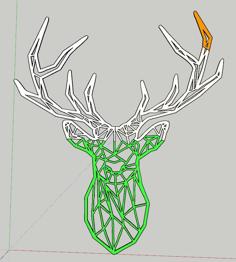 Geometric Wall Art 4 Pcs For Bigger Print, Deer 3D Printer Model