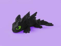 Articulated Dragon Night Fury Cute Flexi 3D Printer Model