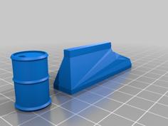 Fass Und Beschädigte Mauer / Warhammer 40k Deckung Barrel And Destroyed Wall Tabletop 3D Printer Model