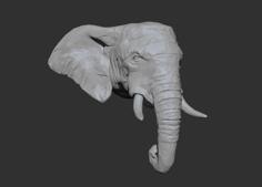 African Elephant Head – Low Poly 3D Printer Model