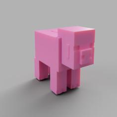 Minecraft Piggy Bank 3D Printer Model