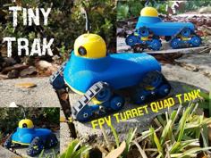 Tiny Turret Quad Track – Tiny Servo Driven FPV RC Tank – Tiny Trak 3D Printer Model