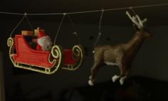 Santa With Sleigh 3D Printer Model