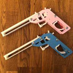 Rubber Band Gun (6 Shots) 3D Printer Model