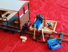 Narrow Gauge 2-Wheeled Railway Trailer With Tools 3D Printer Model