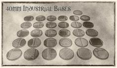 40mm Industrial Bases (x31) – For Warhammer 40k, Dungeons & Dragons, Pathfinder And More. 3D Printer Model