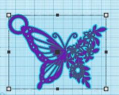 Butterfly & Flowers, A Necklace ReMix 3D Printer Model