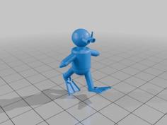 Swimmer Snorkeler 3D Printer Model