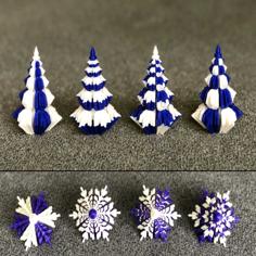 2 Colors Christmas Trees With Snowflake Profile 3D Printer Model