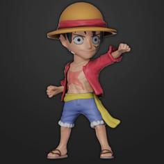 Monkey D. Luffy Bobblehead (One Piece, Post-Timeskip) 3D Printer Model