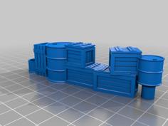 DungeonSticks Barrels Crates Toolbox Garage 3D Printer Model