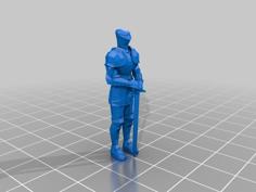 28mm_knight_with_longsword(lowpoligon) 3D Printer Model