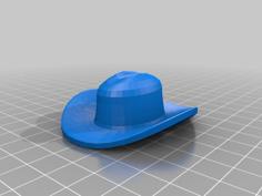 Tiny Cowboy Hat With Holes For A Chin Strap 3D Printer Model