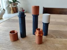 Knurled Needle Case Cylinder Box 3D Printer Model