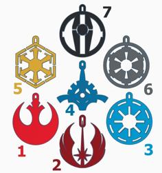 Ei9ht Christmas Balls Star Wars Emblems 3D Printer Model