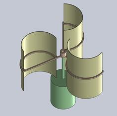 Simple Wind Turbine Rev1 3D Printer Model