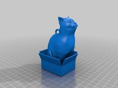 Loubie Cat In Box With Ring To Hang 3D Printer Model