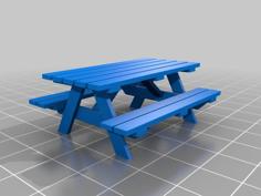 Picnic Table 32mm Scatter Terrain *fixed* 3D Printer Model