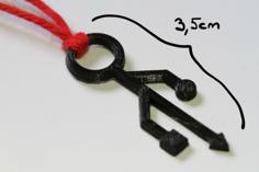 USB Logo Pendant Or Keychain 3D Printer Model