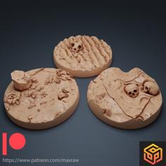 Round Bases Set F – Free Sample ! 3D Printer Model