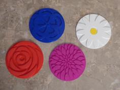 Flower Power Coaster Set 3D Printer Model