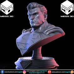 Superman Bust 3D Printer Model