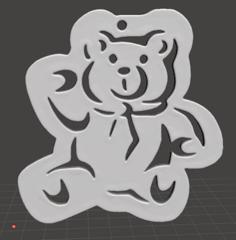 Christmas Tree Ornament – Teddy Bear Flat 3D Printer Model