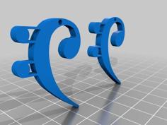 Bass Clef Earrings 3D Printer Model